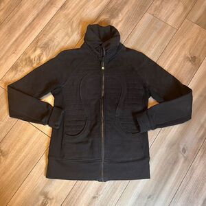Lululemon Scuba Full‎ Zip Black Athletic Jacket Women 8